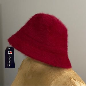 Angora Bucket Hat in Burgundy. NWT!